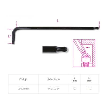 Chave Torx L Abaulada Longa T27 97BTXL BETA-f31eebe2-e8a6-481e-b591-f213b72c842e