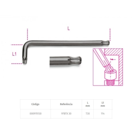 Chave Torx L Abaulada T30 97BTX BETA-76b70c4c-aa40-4dba-8ef9-88f72e7eea81