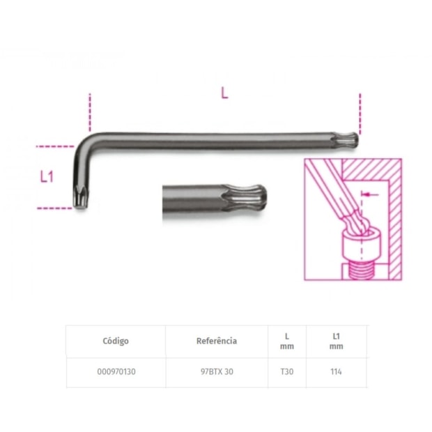 Chave Torx L Abaulada T30 97BTX BETA-79867f87-7dab-4faf-a9da-7a7ab617ec1b