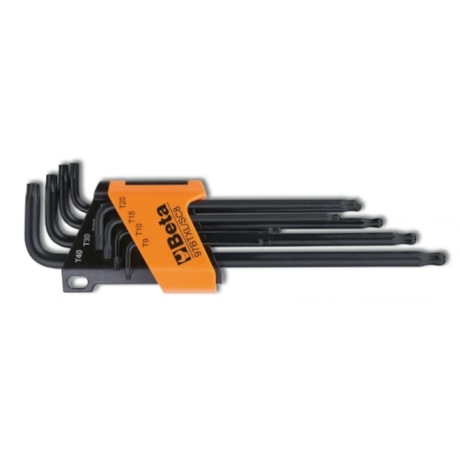 Chave Torx L Abaulada t9 a T40 Longa 8pcs Suporte 97BTXL/SC8 BETA