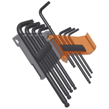 Chave Torx L Abaulada t9 a T40 Longa 8pcs Suporte 97BTXL/SC8 BETA-e0cf353a-a581-4f32-9db3-3f3ed4717263