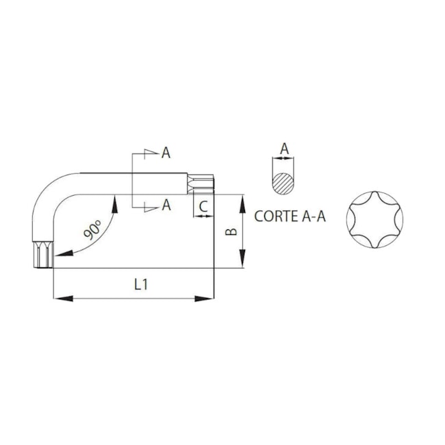 Chave Torx L T55 230055BR BELZER-5184314f-5e22-44a6-aae7-276f51412972