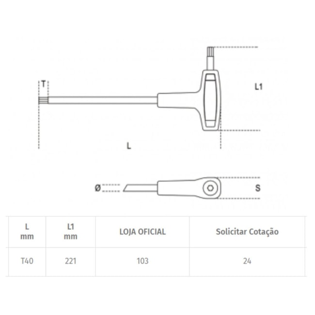 Chave Torx T T40 97TTX BETA-440aaeec-ba2a-4b3a-b587-6b43bd13d566