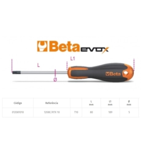 Chave Torx T10 Evox 1208E/RTX BETA-e009a688-2587-4125-b51f-f578169d7197