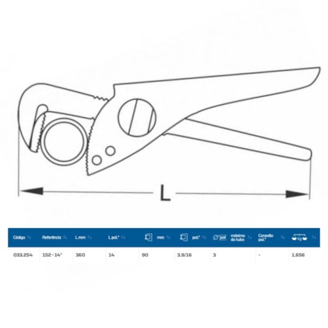 Chave Tubo para Cano 14