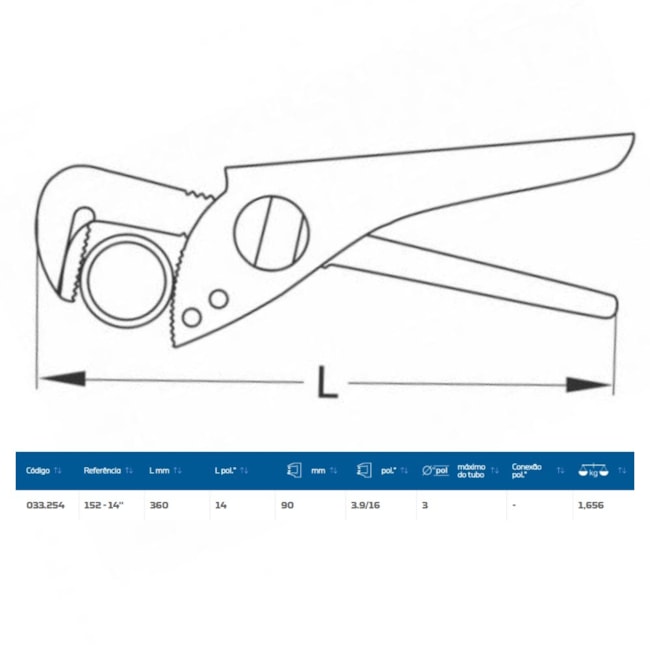 Chave Tubo para Cano 14