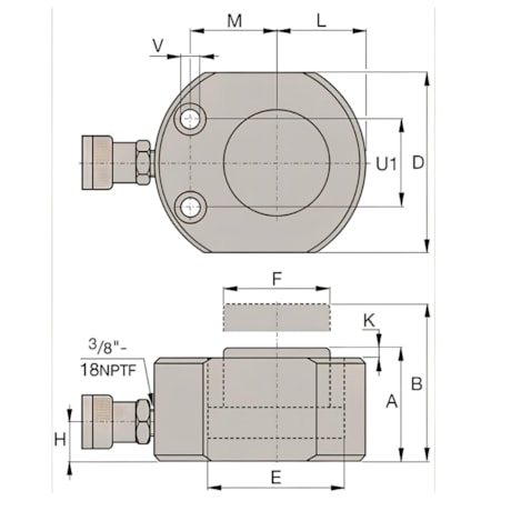 Cilindro de Aço Ultra Baixo 100 Toneladas 16mm 86X102mm CUB100016 BOVENAU-98ec7883-704f-4b48-b288-6fb2b372ee26
