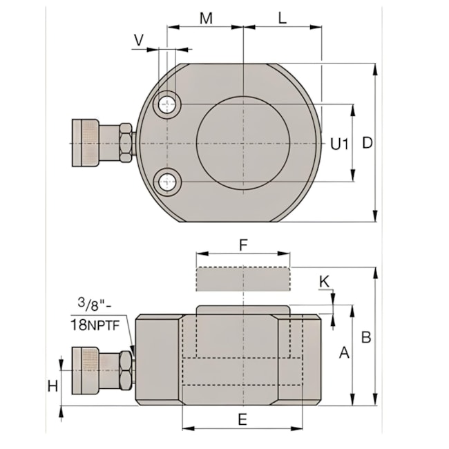 Cilindro de Aço Ultra Baixo 100 Toneladas 16mm 86X102mm CUB100016 BOVENAU-eecd6c5f-f3ea-4dfb-9ad9-cf521b910321