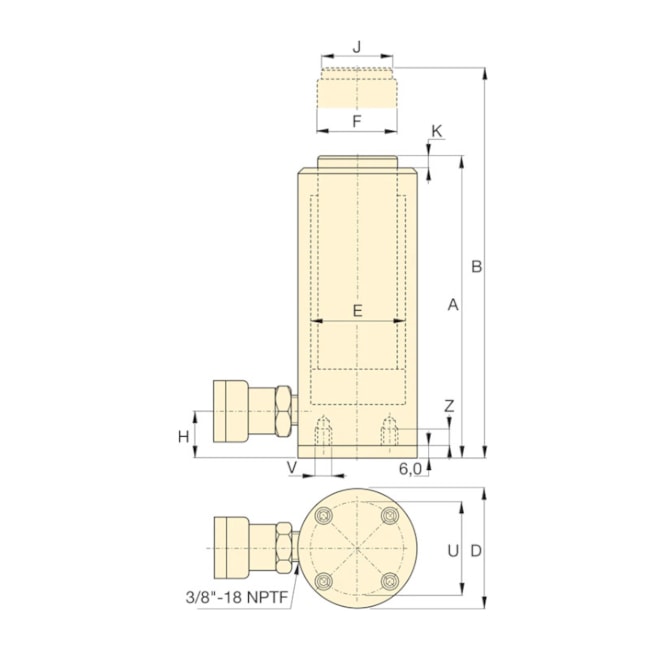 Cilindro Hidráulico 20 Toneladas Curso 150mm Simples Ação RAC206 ENERPAC-6198918c-785e-4550-9c0f-1112a2193453