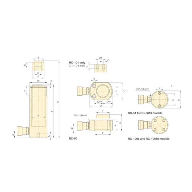 Cilindro Hidráulico 25 Toneladas Curso 102mm Simples Ação RC254 ENERPAC-9a8e14af-92ad-42ee-b782-b3990eb42631