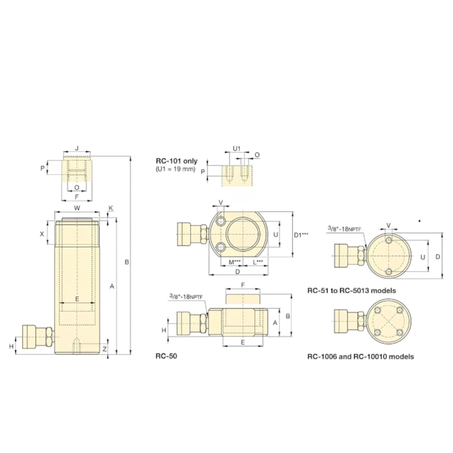 Cilindro Hidráulico 25TON Simples Aço 26X140MM RC251 ENERPAC-158fc023-3d9e-42ea-8a97-44d437a2b39f