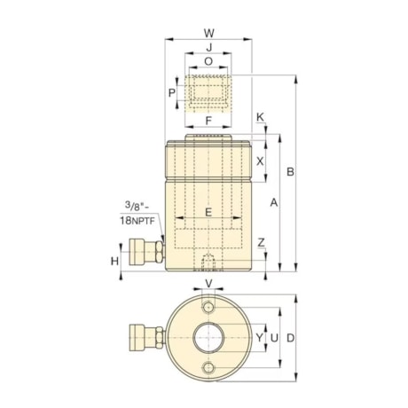 Cilindro Hidráulico com Haste Vazada 100 Toneladas Curso 76mm Simples Ação RCH1003 ENERPAC-a239e179-14e3-4cda-bd79-b99c226f347d