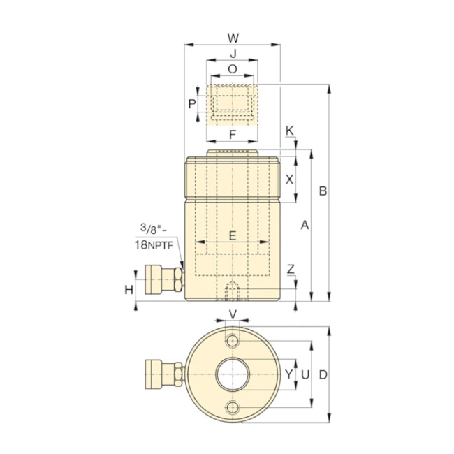 Cilindro Hidráulico com Haste Vazada 30 Toneladas Curso 155mm Simples Ação RCH306 ENERPAC-bcf3d6df-fe56-43d8-b912-ed6d2aec45c6