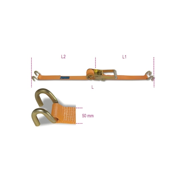 Cinta Amarração de Carga Catracada 10.5 TON x 10.1 Metros Alta Tenacidade Gancho Duplo 8182TS ROBUR-44601eeb-5a4b-4b3f-a5c0-cc1107a67bbf