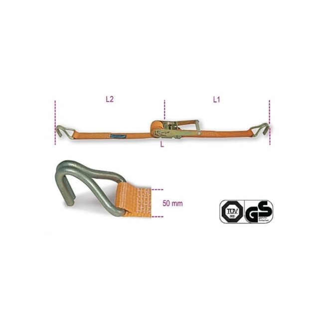 Cinta Amarração de Carga Catracada 2.5 TON x 6.5 Metros Alta Tenacidade 8182H ROBUR-d5063213-da39-49db-9b7b-a7392e721eef