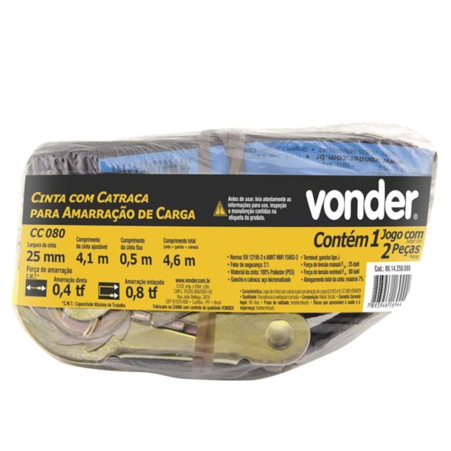 Cinta para Amarração Carga com Catraca 0.8 Ton x 4.6 mm CC 080 VONDER-1142ff03-5117-4d59-957d-3ed2aebc32da