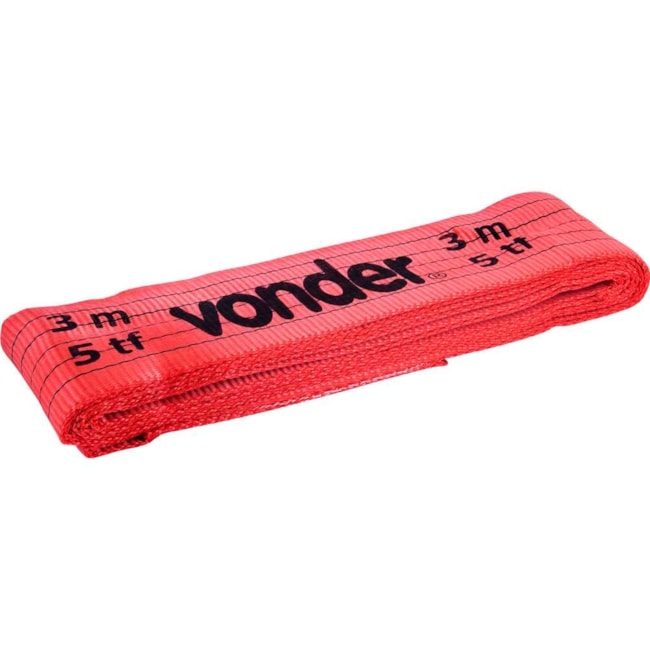 Cinta Plana sem fim (tipo anel) para Elevação de Cargas 7:1 3,0M 5 tf Vermelha 8014305150 VONDER-67a85f19-efd4-453d-9d25-5956485e873e