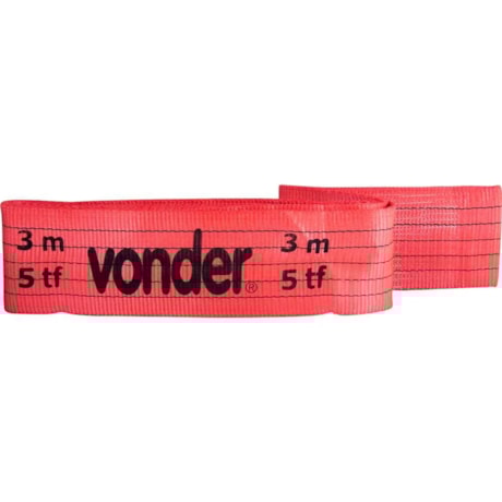 Cinta Plana sem fim (tipo anel) para Elevação de Cargas 7:1 3,0M 5 tf Vermelha 8014305150 VONDER-e34a5a4d-5f13-4e81-b456-04e64366c245