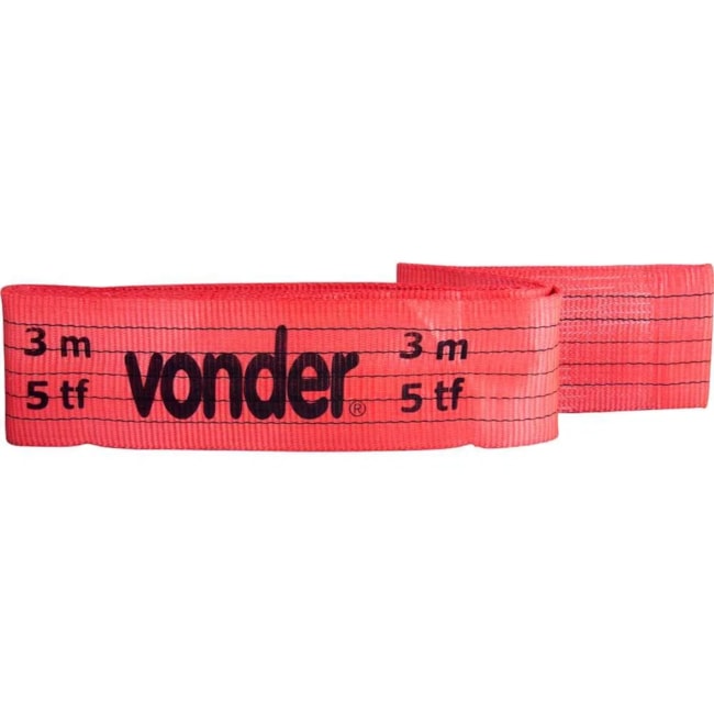Cinta Plana sem fim (tipo anel) para Elevação de Cargas 7:1 3,0M 5 tf Vermelha 8014305150 VONDER-16c80cc6-deb5-441d-9e3e-44551327d7e2