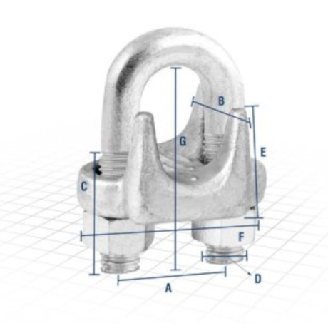 Clips para Cabo de Aço Industrial 1/8