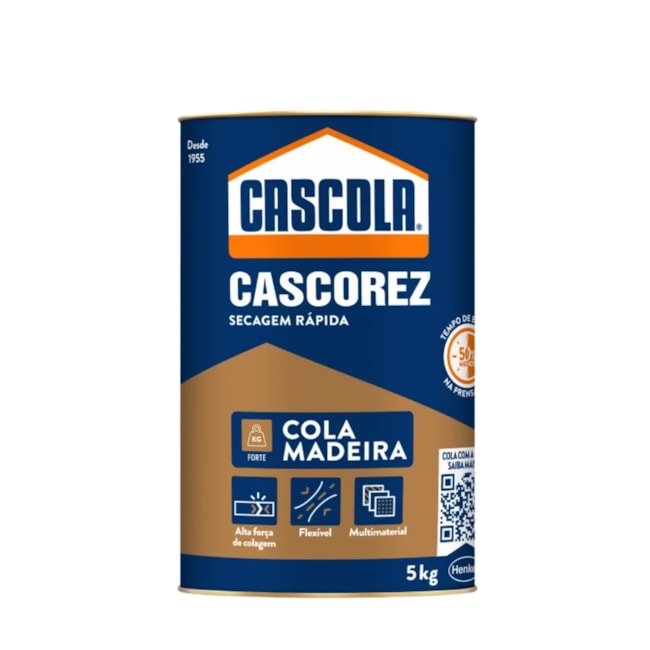 Cola para Madeira PVA 5kg Secagem Rápida CASCOLA CASCOREZ SECAGEM RAP LOCTITE-527d2f35-e566-439e-853e-062d2775e116