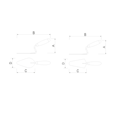 Colher p/ Pedreiro Aço Oval 10