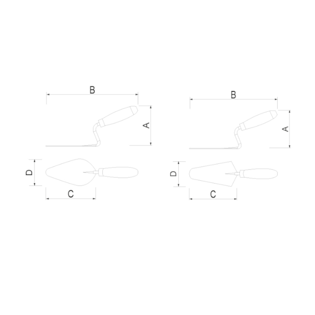 Colher p/ Pedreiro Aço Oval 10