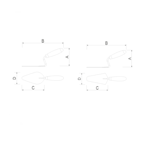 Colher Pedreiro Aço Reta 8