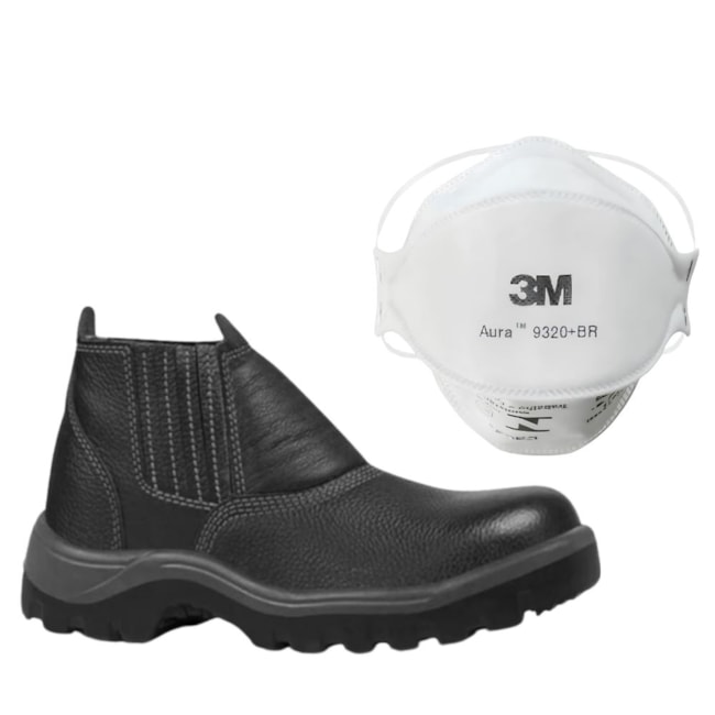 Combo Botina de Segurança Bidensidade Elástico sem Bico N°38 + Máscara Respiratória Descartável 3M-e9db467f-9c1f-4d18-850e-39b5d7aee452