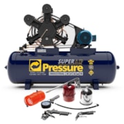 Combo Compressor de Ar 60 Pés 425 Litros + Kit para Compressor PRESSURE