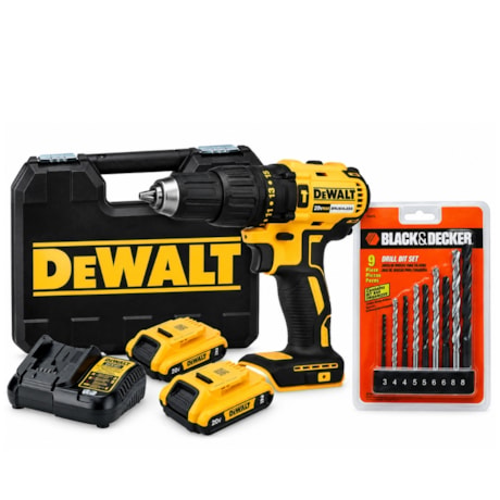 Combo DEWALT Furadeira Parafusadeira de Impacto 1/2
