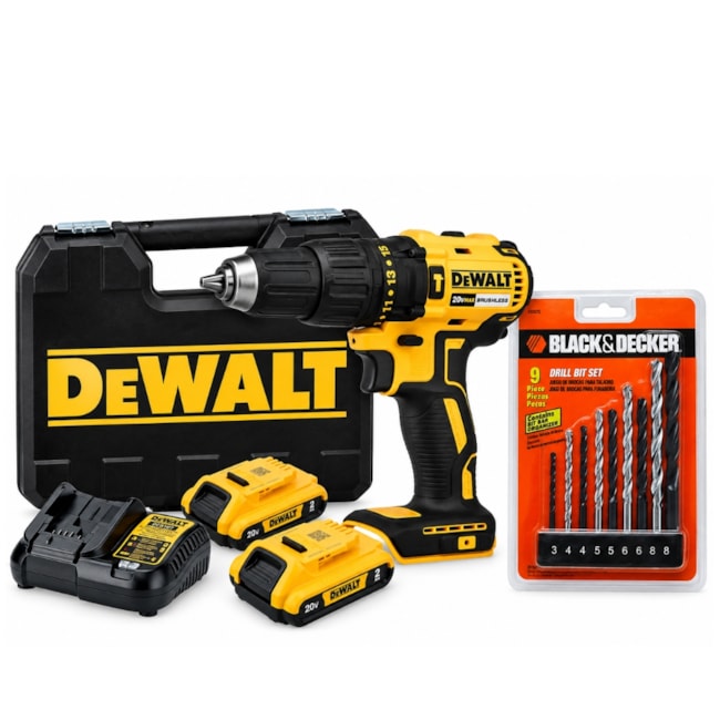 Combo DEWALT Furadeira Parafusadeira de Impacto 1/2