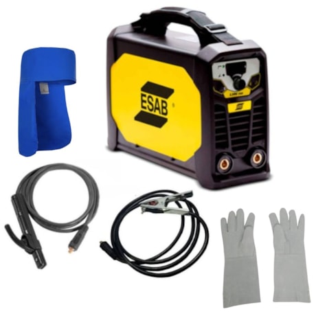 Combo Inversora de Solda ESAB LHN242I TIG/MMA 200A Monofásico 220V com Luva Raspa 20cm Cabos e Touca de Soldador-f4e051af-3e7d-41ce-9489-3e552057cb53