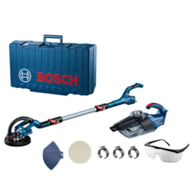 Combo Lixadeira de Parede 550W 220V GTR 55 e Aspirador de Pó 0.70 Litros GAS 18V-1 BOSCH + Máscara e Óculos de Segurança