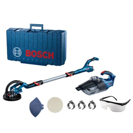 Combo Lixadeira de Parede 550W 220V GTR 55 e Aspirador de Pó 0.70 Litros GAS 18V-1 BOSCH + Máscara e Óculos de Segurança-5702cd69-5435-4c76-8b23-2e658aa70a1a