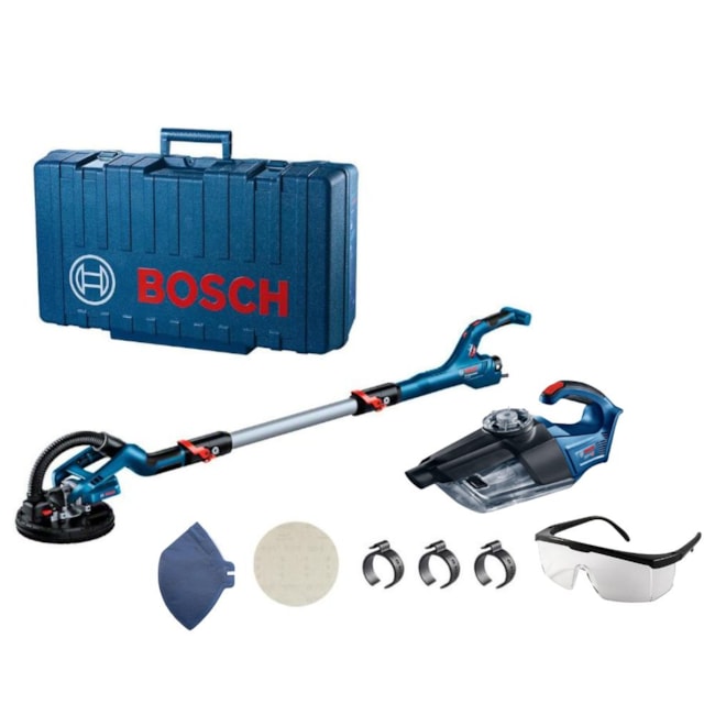 Combo Lixadeira de Parede 550W 220V GTR 55 e Aspirador de Pó 0.70 Litros GAS 18V-1 BOSCH + Máscara e Óculos de Segurança-47d2bd98-e07c-4ea6-ac92-351da8bde208