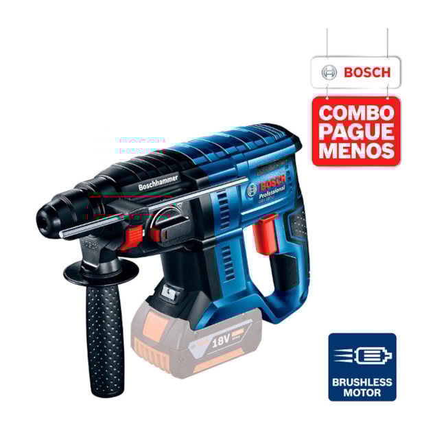 Combo Martelete Perfurador de Impacto 20mm GBH 180-LI + Chave de Impacto 1/2