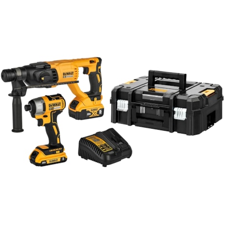 Combo Martelete SDS Plus e Parafusadeira de Impacto com Baterias e Carregador Bivolt DEWALT DCK260D1P1T-BR-34544f99-634c-4dbd-a442-66e2fb27faf3