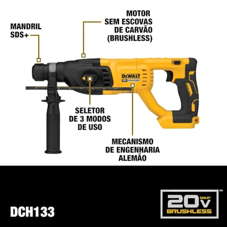 Combo Martelete SDS Plus e Parafusadeira de Impacto com Baterias e Carregador Bivolt DEWALT DCK260D1P1T-BR-090adfb2-973f-40fb-a465-90e976df7060