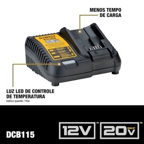 Combo Martelete SDS Plus e Parafusadeira de Impacto com Baterias e Carregador Bivolt DEWALT DCK260D1P1T-BR-6e9a856c-301d-4496-ac20-64258ad569ca