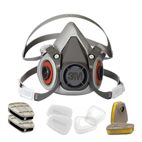 Combo Máscara Respiratória Semi Facial Tamanho Médio + Kit Respirador + Cartucho Químico 3M-ca541413-9f2b-4efc-9686-aa5ae3e1103e