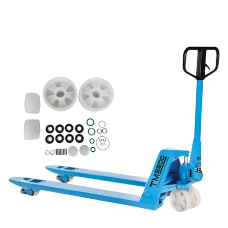 Combo Transpalete 680mm 2500Kg Simples Nylon + Kit de Rodas de Direção + Carga Simples Nylon e Vedação PALETRANS-7f66b93b-268c-4744-913b-34d9fc9f2f12
