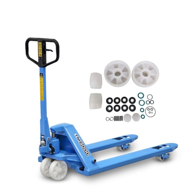 Combo Transpalete Manual 530mm 3.000Kg Tandem de Nylon + Kit de Rodas de Direção + Carga Tandem Nylon e Vedação PALETRANS-85b8cdf6-c9c7-4a8a-bdeb-edba00dd71b8