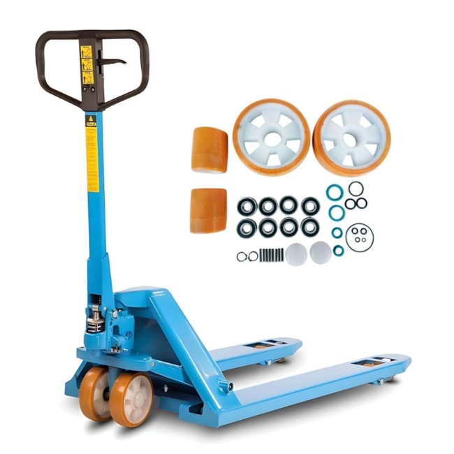Combo Transpalete Manual 530mm 3.000Kg Tandem de Poliuretano + Kit de Rodas de Direção + Carga Tandem Poliuretano e Vedação PALETRANS-74572971-16e5-4288-bbc5-e5683b5d3a02