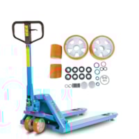 Combo Transpalete Manual 680mm 2.500Kg Tandem de Poliuretano + Kit de Rodas de Direção + Carga Tandem Poliuretano e Vedação PALETRANS