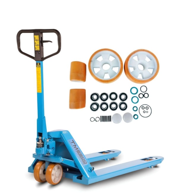 Combo Transpalete Manual 680mm 2.500Kg Tandem de Poliuretano + Kit de Rodas de Direção + Carga Tandem Poliuretano e Vedação PALETRANS-e19d5748-f6a4-4cc7-b4ad-de3535062384