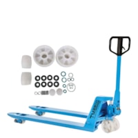 Combo Transpalete Manual 680mm 2500Kg Tandem de Nylon + Kit de Rodas de Direção + Carga Tandem Nylon e Vedação PALETRANS