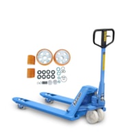 Combo Transpalete Manual 680mm 3.000Kg Tandem de Poliuretano + Kit de Rodas de Direção + Carga Tandem Poliuretano e Vedação PALETRANS