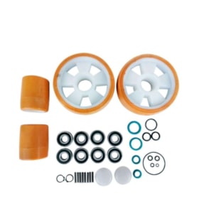 Combo Transpalete Manual 680mm 3.000Kg Tandem de Poliuretano + Kit de Rodas de Direção + Carga Tandem Poliuretano e Vedação PALETRANS