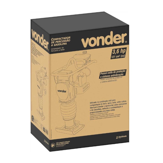 Compactador de Percussão a Gasolina com Motor Honda de 3,6 hp 4 Tempos 6659036000 VONDER-aee949f9-ad49-4b96-9463-67fc5354ef57
